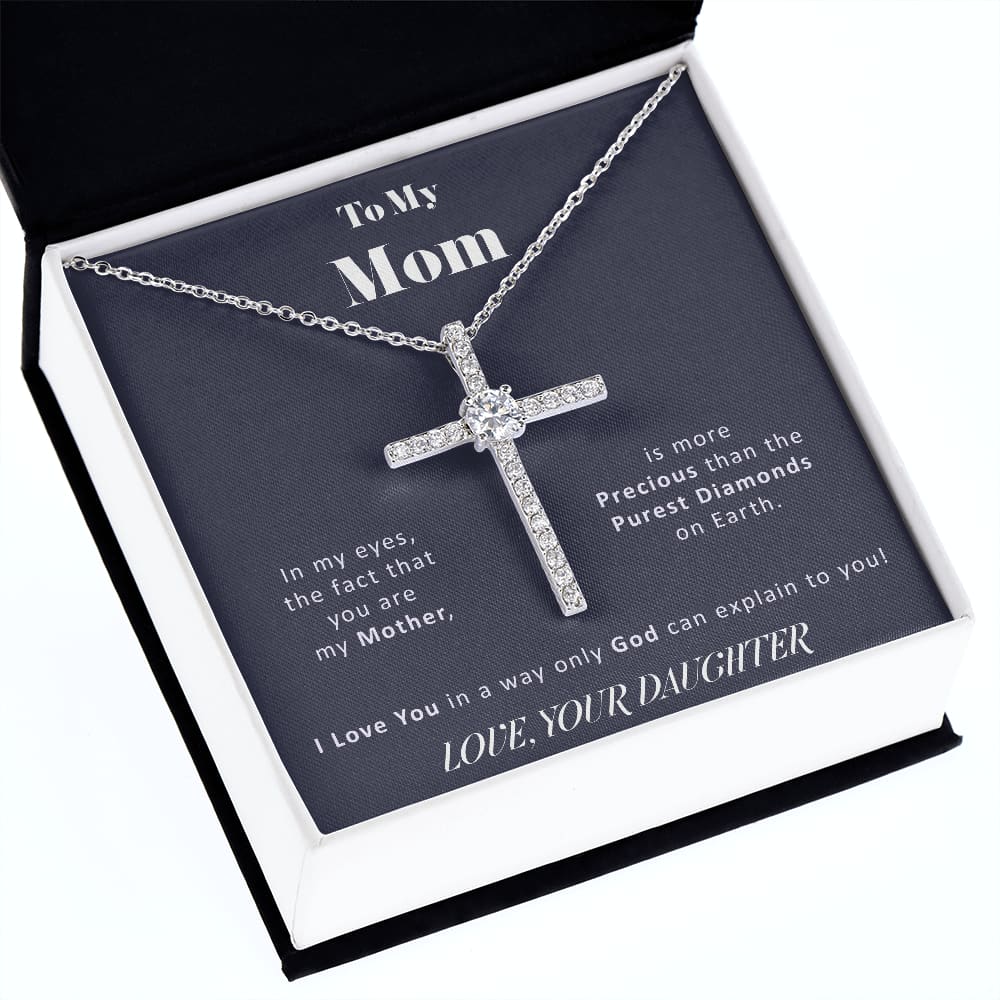 To My Mom From Daughter - More Precious - CZ Cross Necklace - Best Gift For Mom,Mom Cross Necklace, Mother Necklace, Mom Gift, Mother's Day Gift, Mother's Day Necklace, Mother Daughter Gift,Mother,Necklace,Mother Daughter,Mom Necklace,Mother's Day Gift,Mother's Day Jewelry,Mother Necklace,Mother Daughter Gift,Mother Jewelry,Mother's Day,Cross Necklace,Christian Jewelry,to my mom,mother necklace,mother jewelry,gift for mom,mom jewelry,mom necklace,mother gift,mom present,gift from daughter