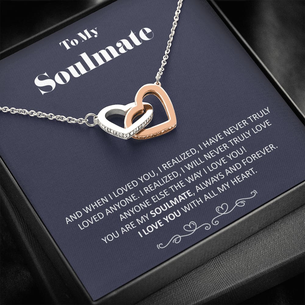 To my Soulmate - you are my Soulmate - Interlocking Hearts Necklace - Standard Box - Jewelry 1