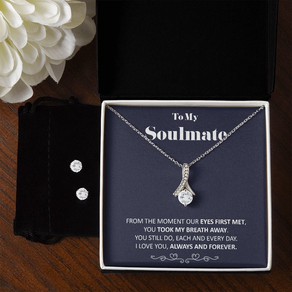 To My Soulmate - You Took My Breath Away - Alluring Beauty Necklace Earring Gift Set Soulmate Birthday Soulmate Anniversary Gift - Jewelry 2