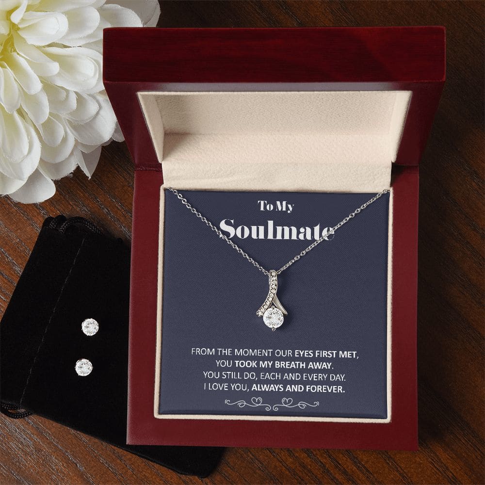 To My Soulmate - You Took My Breath Away - Alluring Beauty Necklace Earring Gift Set Soulmate Birthday Soulmate Anniversary Gift - Jewelry 4