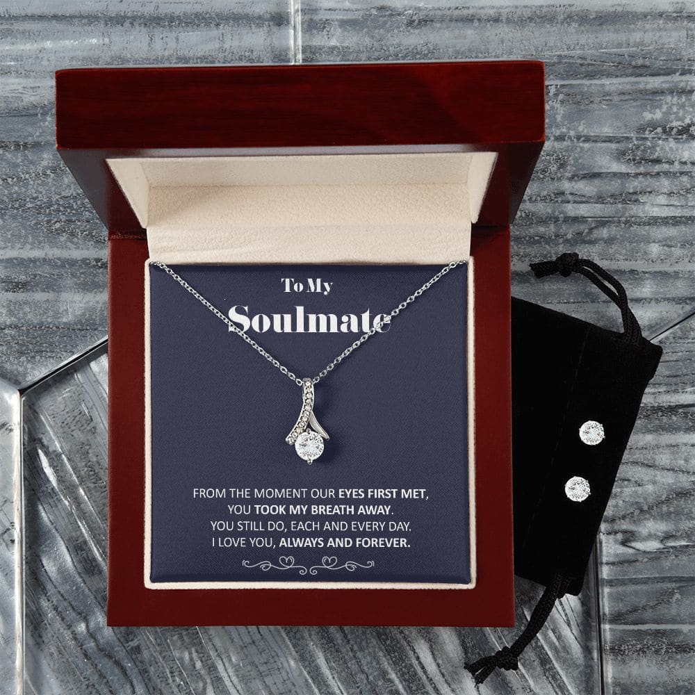 To My Soulmate - You Took My Breath Away - Alluring Beauty Necklace Earring Gift Set Soulmate Birthday Soulmate Anniversary Gift - Jewelry 6