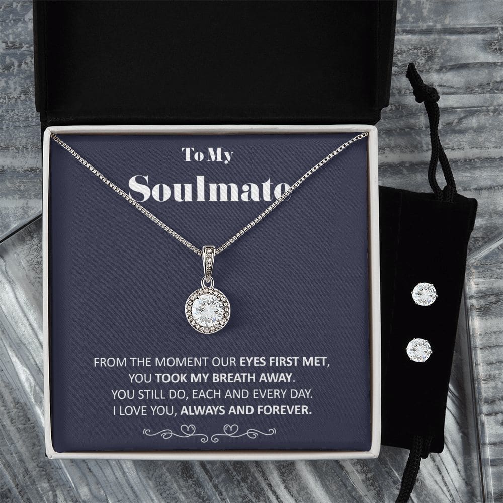 To My Soulmate - You Took My Breath Away - Eternal Hope Necklace Earring Gift Set Soulmate Birthday Soulmate Anniversary Gift - Jewelry 5