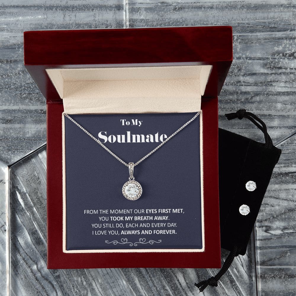 To My Soulmate - You Took My Breath Away - Eternal Hope Necklace Earring Gift Set Soulmate Birthday Soulmate Anniversary Gift - Jewelry 6