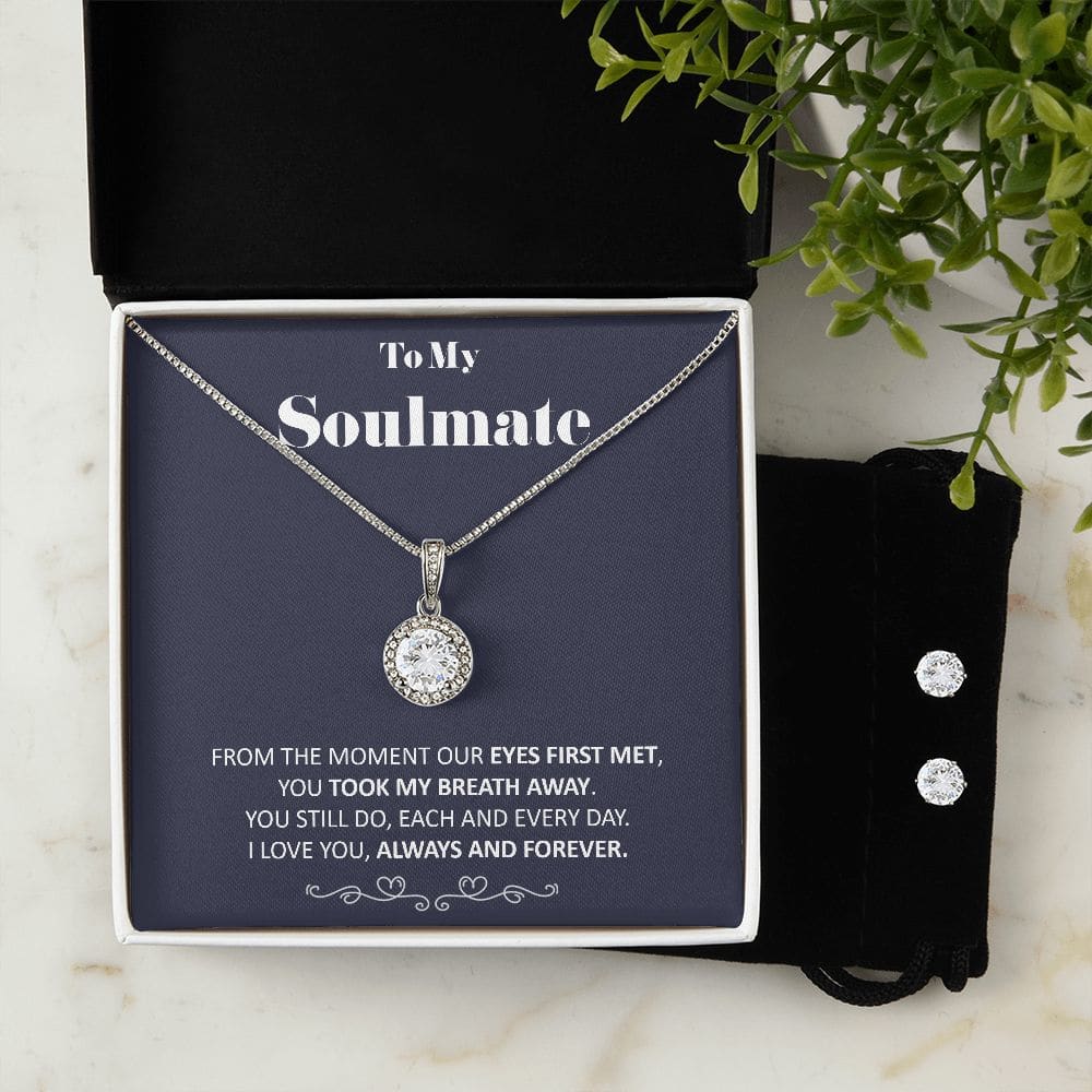 To My Soulmate - You Took My Breath Away - Eternal Hope Necklace Earring Gift Set Soulmate Birthday Soulmate Anniversary Gift - Jewelry 2