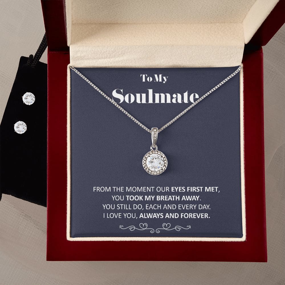 To My Soulmate - You Took My Breath Away - Eternal Hope Necklace Earring Gift Set Soulmate Birthday Soulmate Anniversary Gift - Jewelry 4