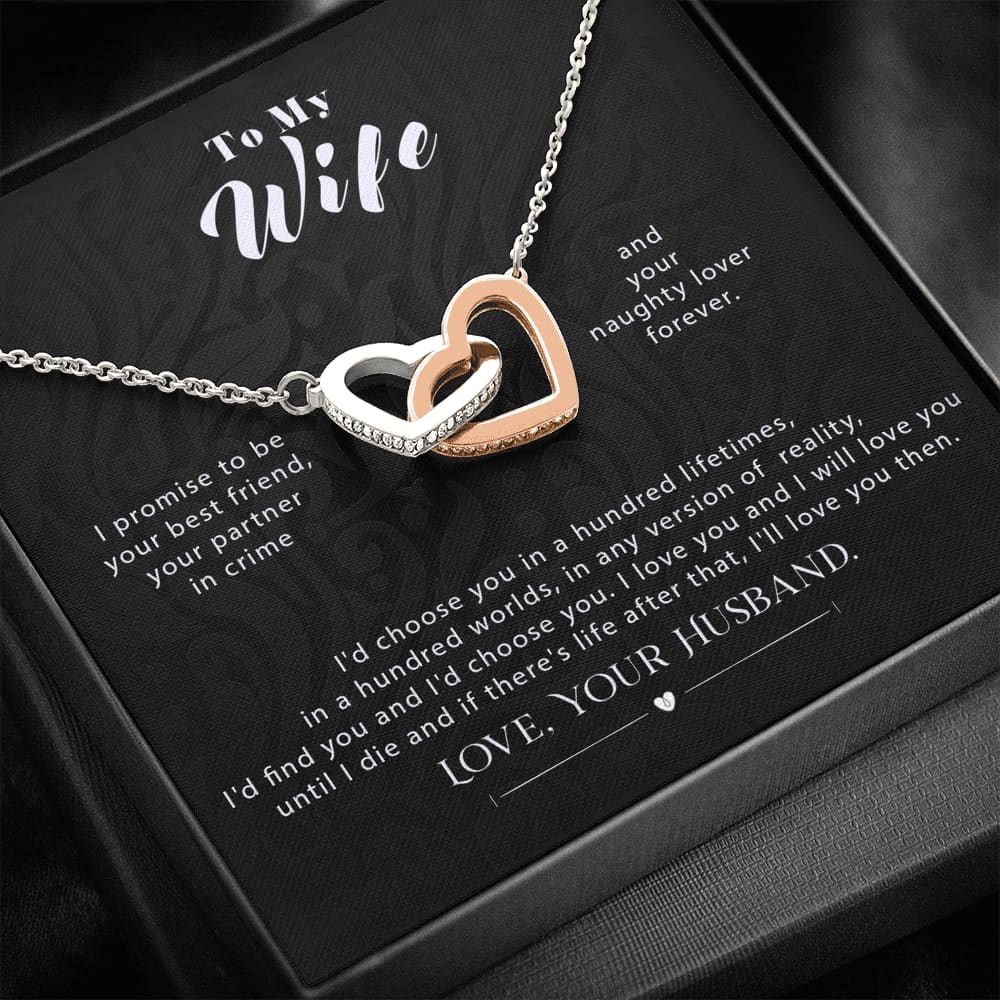 To my Wife- i Promise - Interlocking Hearts Necklace - Standard Box - Jewelry 1