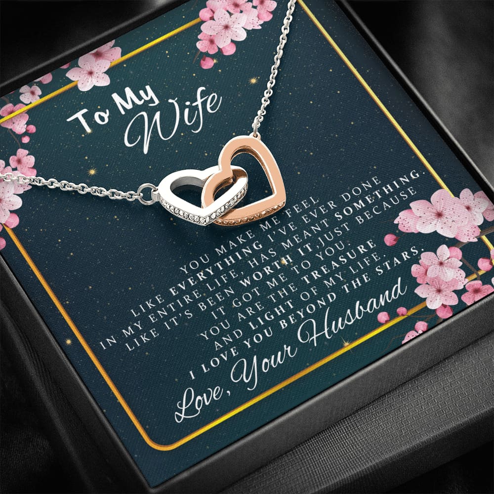 To my Wife - Love you beyond the Stars - Interlocking Hearts Necklace - Standard Box - Jewelry 1