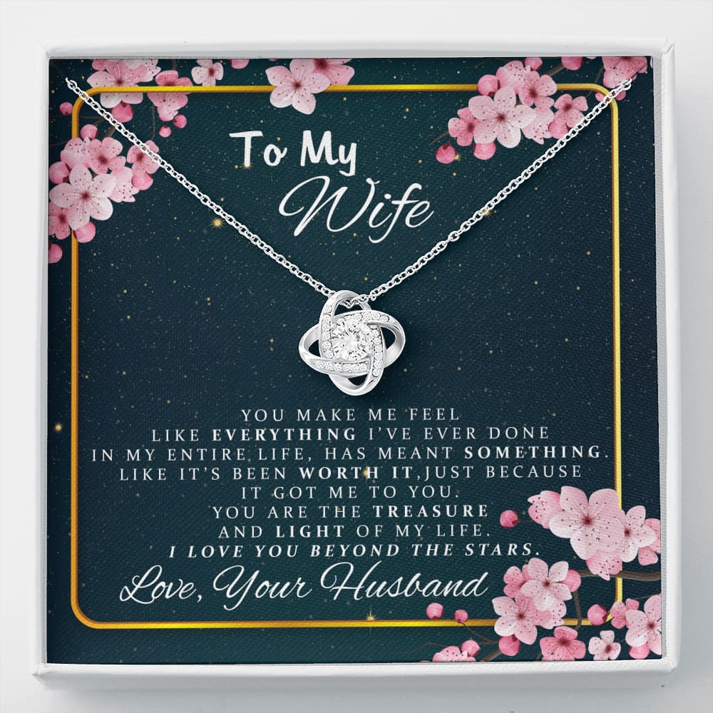 To my Wife - Love you beyond the Stars - Love Knot Necklace - Standard Box - Jewelry 1
