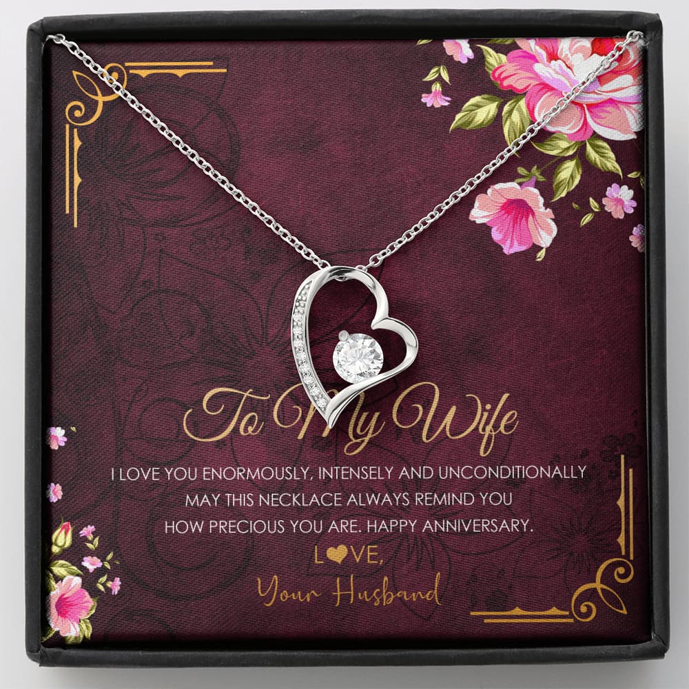 To my Wife - Love you Enormously - Anniversary Gift - Forever Love Necklace - Standard Box - Jewelry 1