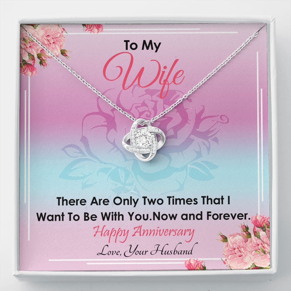 To my Wife - Now and Forever - Anniversary Gift - Love Knot Necklace - Standard Box - Jewelry 1