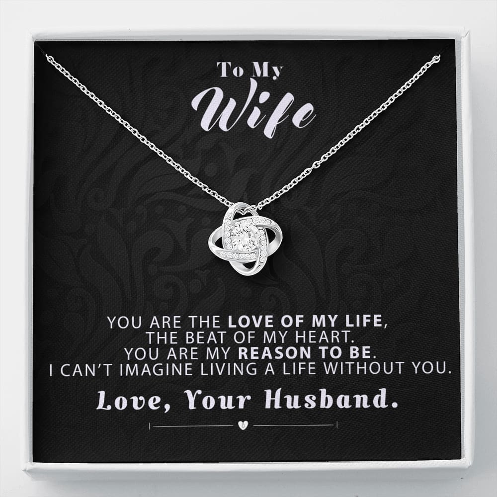 To my Wife - Reason to be - Black - Love Knot Necklace - Standard Box - Jewelry 1