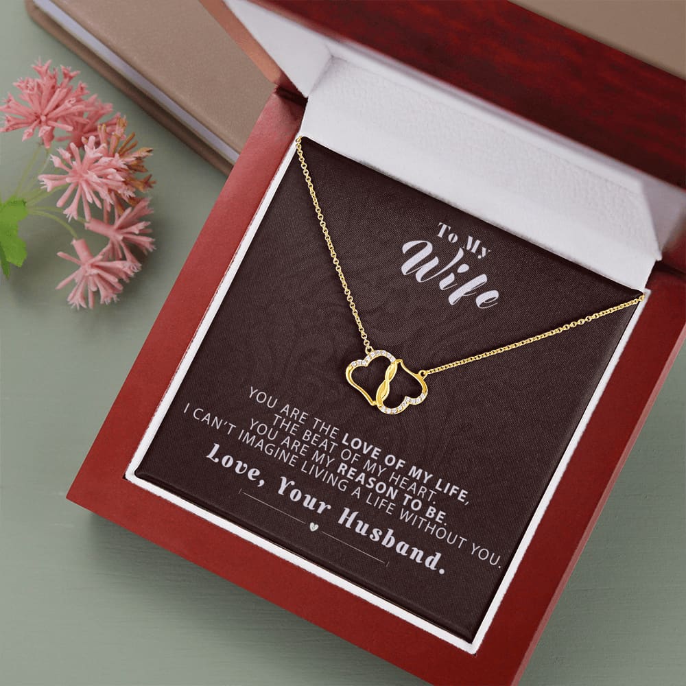To my Wife- Reason to be - Dark Red - Everlasting Love Necklace - Jewelry 1