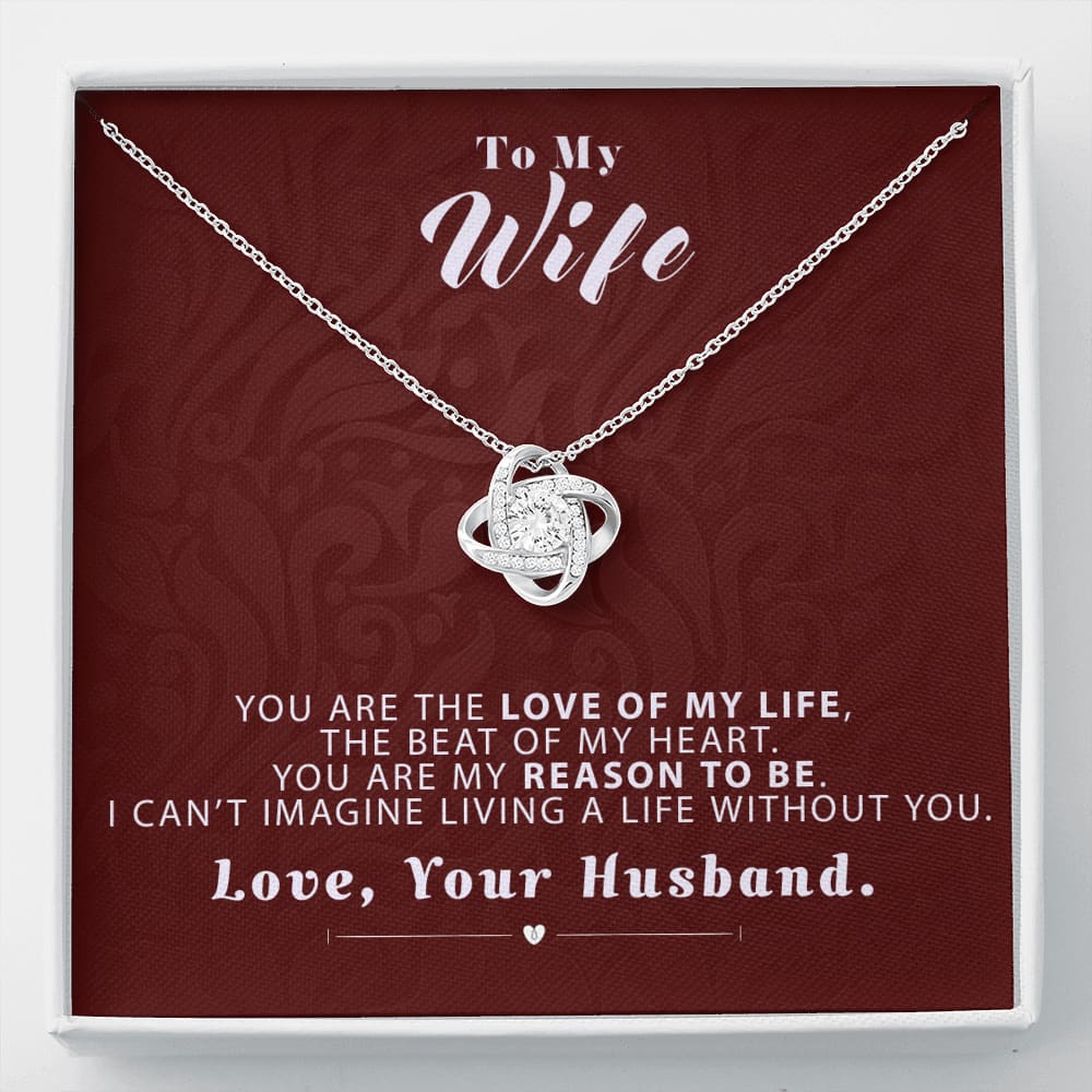 To my Wife - Reason to be - Medium Red- Love Knot Necklace - Standard Box - Jewelry 1