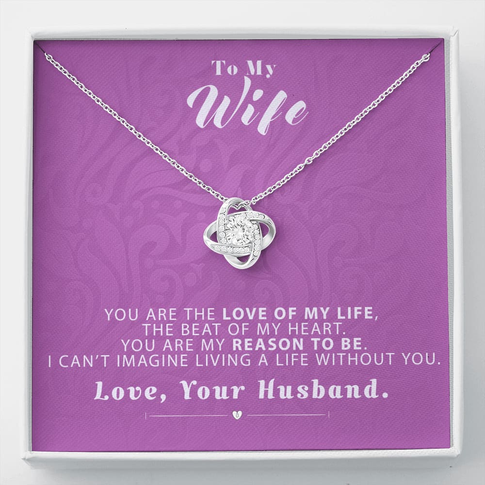 To my Wife - Reason to be - Pink- Love Knot Necklace - Standard Box - Jewelry 1