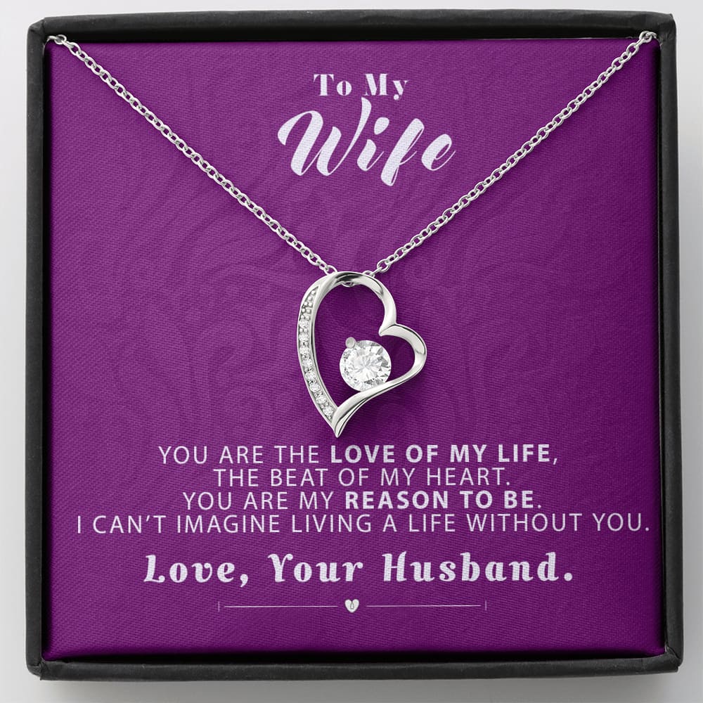 To my Wife - Reason to be - Purple - Forever Love Necklace - Standard Box - Jewelry 1