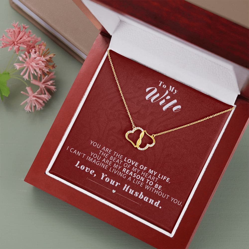 To my Wife- Reason to be - Red - Everlasting Love Necklace - Jewelry 1