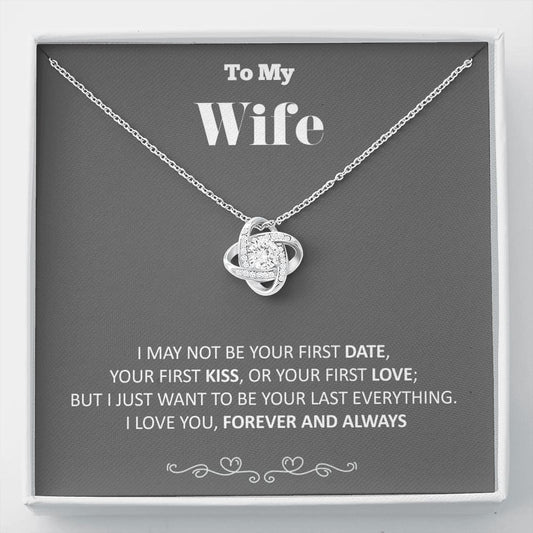 To my Wife - your last everything 2- Gray - Love Knot Necklace - Standard Box - Jewelry 1