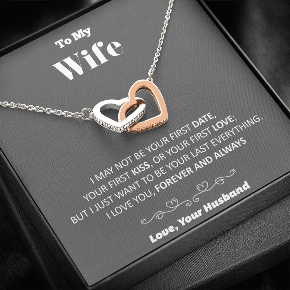 To my Wife - your last everything - Gray - Interlocking Hearts Necklace - Standard Box - Jewelry 1